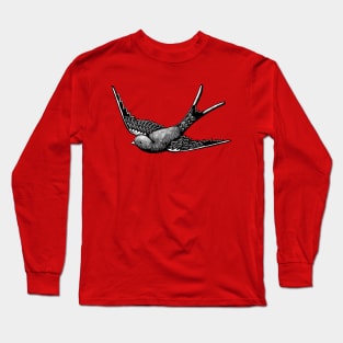 Vintage Flying Swallow Bird Long Sleeve T-Shirt